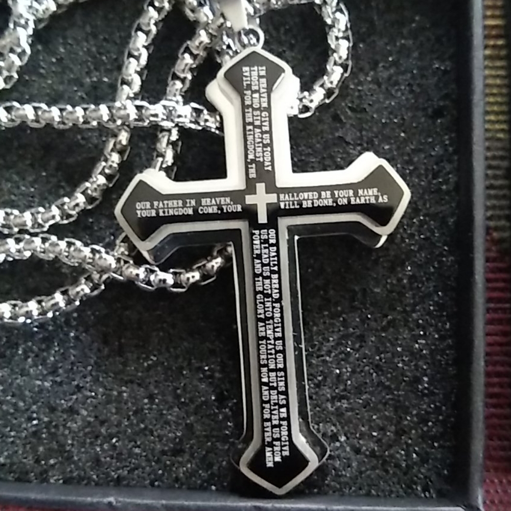 Men's stainless steel cross - Picture 2 of 7